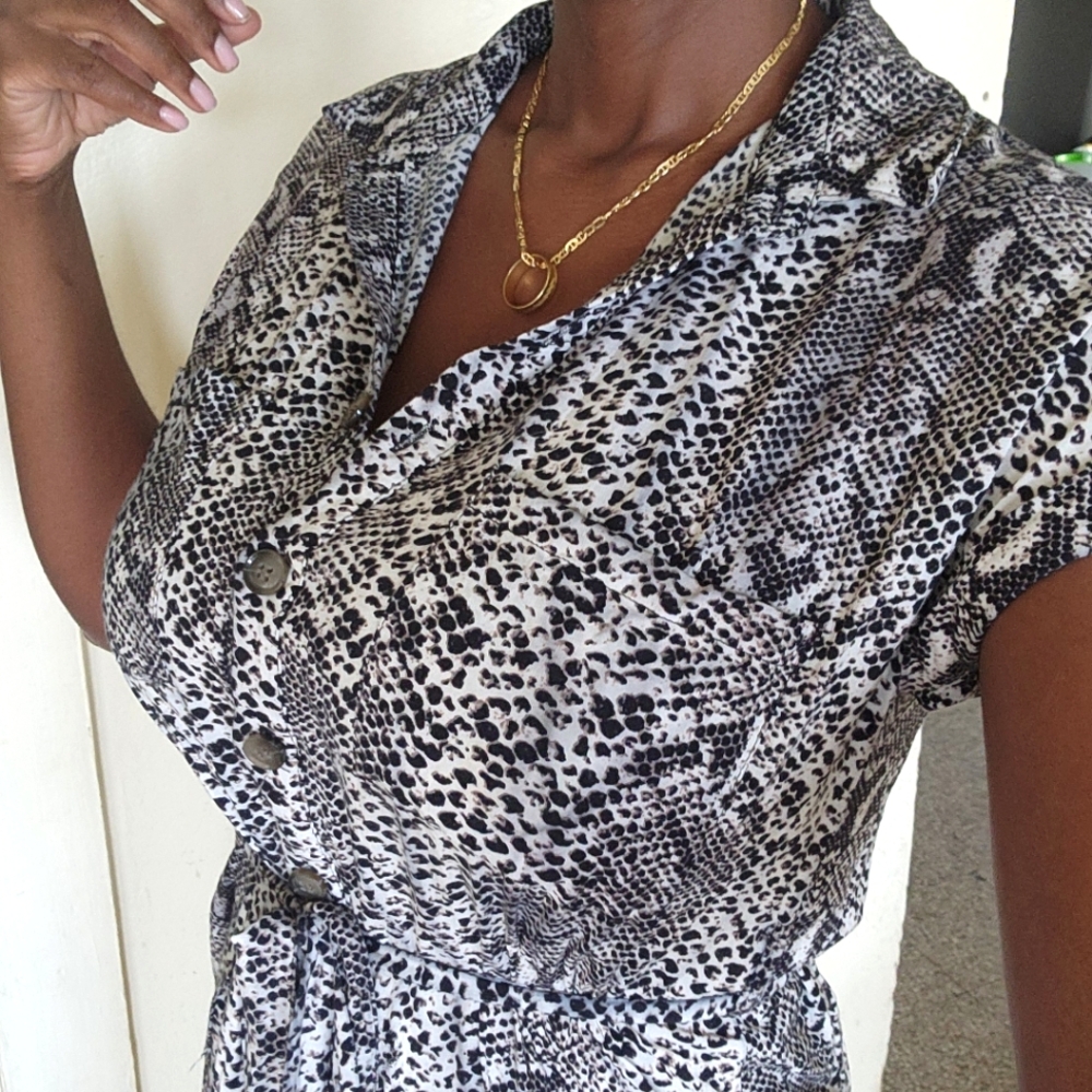 Snake Print Midi Dress